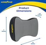 Goodyear Ergonomic Car Neck Pillow, Soft Memory Foam Headrest Pillow for Driving, Breathable & Removable Cover, Car Seat Headrest Cushion with Adjustable Strap, Neck Pain Relief, Grey - Image 3