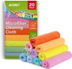 AIDEA Microfiber Cleaning Cloth, 20PK, Colorful Lint-Free Vibrant Cleaning Rags, Microfiber Towels for Cars, Wash Cloths, Dusting Cloth for Home, Window, Cleaning Supplies, 11.5"×11.5"