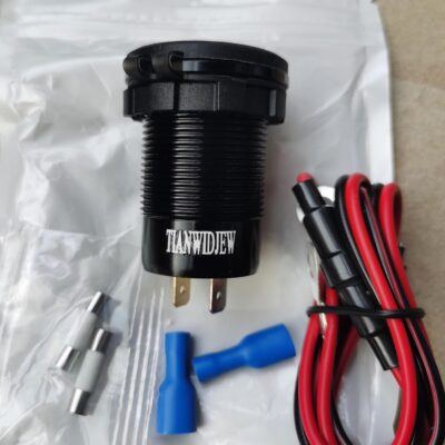 12V USB Outlet 3 Port Car Charger Socket, 78W Dual PD USB C 30W and Quick Charge3.0 Port Aluminum Charger Waterproof with Voltmeter and Button Switch for Boat Marine Motorcycle RV Truck Golf Cart, etc - Image 7