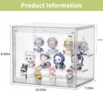 Clear Acrylic Display Case,2 Pack 3 Tier Adjustable Display Box Stand with 2 Movable Plates, Small Showcase Magnetic Door for Mini Action Figures Collectibles (Small - Image 2