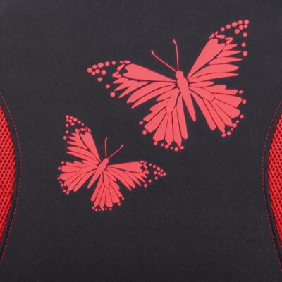 Flying Banner Butterfly car seat Covers ful Set Fashion Universal Lady Woman Female Rear Bench Split Colorized (Full Set, Red) - Image 5