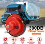 2PCS 300DB Super Loud Train Horns, 12V Waterproof Air Horns Replacement Kit, Car Air Electric Snail Double Horn, Automotive Accessories Universal for Car, Motorcycle, Truck, Bike, Boat (Red) - Image 5