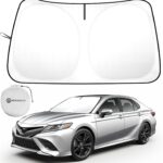 Car Sun Shade for 2018-2024 2025 2026 Toyota Camry Windshield Sun Shade, Sun Visor Windshield Screen Cover for Camry Front Window Sunshade Foldable Auto Interior Accessories UV Block