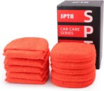 Microfiber applicator pad, Microfiber Sponge, SPTA 10Pcs Ultra-Soft Microfiber Wax Applicator Pads, Cleaning Pads with Finger Pocket Wax Applicator for Applying Wax, Sealants