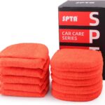 Microfiber applicator pad, Microfiber Sponge, SPTA 10Pcs Ultra-Soft Microfiber Wax Applicator Pads, Cleaning Pads with Finger Pocket Wax Applicator for Applying Wax, Sealants