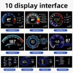 OBD2 Gauge Display, Heads Up Display for Cars, Digital Speedometer for Car with Water Temperature, Voltage, Fuel Consumption, RPM, Overspeed Alarm,obd2 Gauge Speedometer Suitable for All Car - Image 6