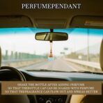 Refillable Car Air Freshener Hanging Diffuser, Empty Glass Bottle with Reed Sticks for Essential Oils, Car Scent Diffuser and Aromatherapy Pendant Decor for Women and Men, 2 Pack - Image 5