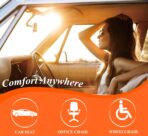 kingphenix Premium Car Seat Cushion, Memory Foam Driver Seat Cushion to Improve Driving View- Coccyx & Lower Back Pain Relief - Seat Cushion for Car, Truck, Office Chair (Leather Gray) - Image 6