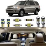 18 Piece White Interior LED Lights Kit for Toyota Sequoia 2001 2002 2003 2004 2005 2006 2007 Super Bright 6000K LED Interior Light Bulbs Package + Install Tool