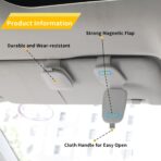 Yuoyar Sunglass Holder for Car, Magnetic Leather Sunglasses Holder and Ticket Card Clip, Car Visor Accessories, 2 Packs (Silver Grey) - Image 4