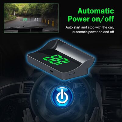 Car Heads Up Display, HUD GPS Speedometer, Large Font Brightness Adjustment Speed Projection, Plug and Play Cigarette Lighter Powered Accessory for Most Car Models (Green) - Image 6