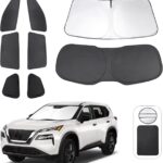 TINGLU Window Shades for Nissan Rogue 2021-2025 2026(NOT for Rogue Sport) Accessories Car Side Full Windows Cover Camping Rear Triangular Windshield Sun Shade Sun UV Rays Privacy Protection 8PCS