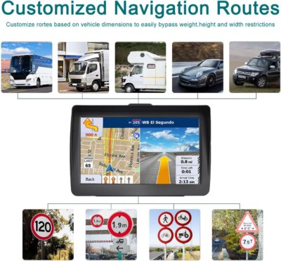 7-Inch HD Touchscreen GPS Navigator for Car, Truck & RV with 2025 Maps (Free Lifetime Updates), Voice Turn-by-Turn Guidance, Speed & Red Light Camera Alerts, Custom Truck Routing - Image 2