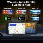 10.26" Apple Car Play Screen Compatible Android Auto GPS Navigator, Apple Carplay Screen with 1080P Backup Camera,Wireless Carplay Adapter with Bluetooth,AirPlay,AUX/FM,Google Play - Image 2