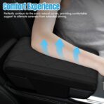 Hovom Car Center Console Armrest Pillow, 12.6"×7.87"×1.97" Leather Arm Rest Cover for Cars, Soft Comfortable Auto Armrest Cushion Pad, Vehicle Middle Console Cover, Car Accessories (Black) - Image 3