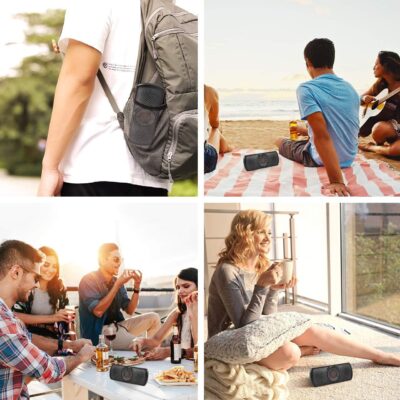 Bluetooth Handsfree Speakerphone for Cell Phone, Wireless Car Kit Music Player Adapter with Back-Clip Portable Bluetooth Speaker for Home/Sport/Outdoor, Work with Siri/Google Assistant/TF Card - Image 6