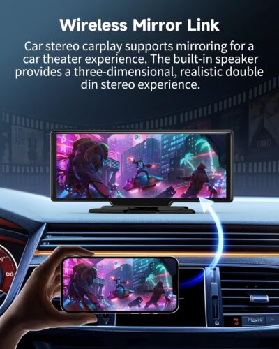 Wireless Apple CarPlay Screen for Car–10.26" Portable Carplay & Android Auto Touchscreen Car Stereo with App Control, 4K Dash Cam, Backup Camera, GPS, Mirror Link, Voice Control,for All Vehicles - Image 7