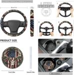 SEANATIVE Universal Fit Car Neoprene Steering Wheel Cover American Flag with Camo Deer Pattern 14-15 Inch Anti-Slip Wheel Protector for SUV Sedan Vans Trucks - Image 3