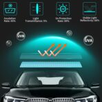 Windshield Tint Strip, 2 Pack Window Tint Car, 5% VLT Sun Shading Heat & UV Protection Windshield Solar Protection Film for Cars, Include 2 Squeegee, 59.06 x 7.87 Inch - Image 5