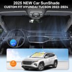 Custom Fit Tucson Windshield Sunshade for Hyundai Tucson 2022-2026 Front Window Retractable Shades Cover for Windshield Sun Visor Protector 210T Reflector Blocks UV Rays Cooler Car Accessories - Image 4
