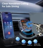 Bluetooth 5.3 FM Transmitter for Car, Dual Micphone Hands-Free Calls Wireless Radio Receiver, PD 30W & QC3.0 Fast Car Charger Adapter - Image 5