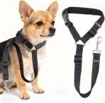 Pet Car Seat Belt for Backseat, Retractable Dog Safety Leash with Tether - Adjustable Polyester Vehicle Harness for Small Medium Dogs & Cats, Car Travel Accessories