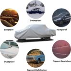 SEAZEN Car Cover 6 Layers, Waterproof Truck Car Cover, Snowproof/UV Protection/Windproof, Universal Car Covers Breathable Fabric with Cotton (240 inch to 250 inch) - Image 2