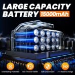 Pressure Washer Battery Powered 3000mAh, Portable Cordless Power Washer 652PSI, Handheld Car Pressure Washer with 6-in-1 Nozzle,17FT Drain Hose, Power Cleaner for Patio Floor Fence Deck Indoor Black - Image 3