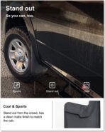 Kiwi Master Mud Flaps for 2009-18 Dodge Ram 1500/2500/3500, 2019-2024 Ram 1500 Classic (with OEM Fender Flares, Single Rear Wheels), Heavy Duty Front & Rear Mud Guards, No Drill, 4 Pcs Set - Image 5