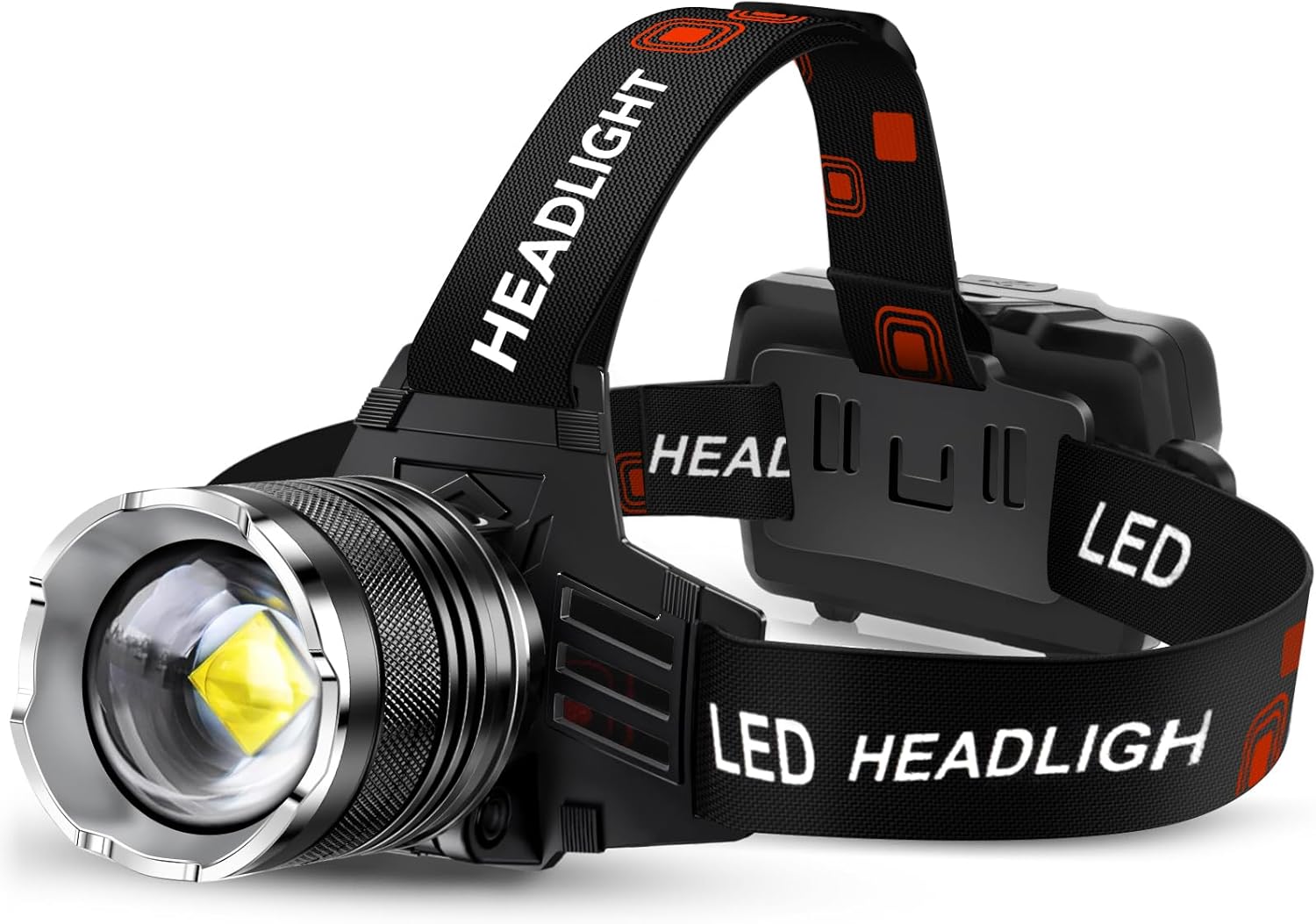 71XXEUiXZRL._AC_SL1500_.jpg AKNEAR LED Rechargeable Headlamp 99000 High Lumens, 95 Hours Endurance Head Lamp with Zoomable & 12 Modes & IPX7 Waterproof & 125° Adjustable, Super Bright Head Light for Outdoor, Camping, Hard Hat - Image 1