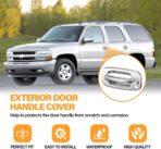 Tutor Auto Chrome Door Handle Covers Compatible with 99-06 Chevrolet Silverado Tahoe Avalanche Suburban | 99-06 GMC Yukon Sierra |02-06 Cadillac Escalade W/O Passenger Side Keyhole - Image 2