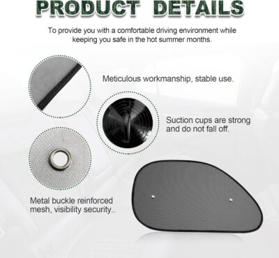 2 Pack Car Window Shade, Universal Side Window Cling Sunshade for Baby, Kids, and Pets from UV Rays and Sun Glare - Image 3