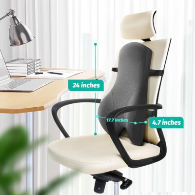 High Back Support for Office Chair Fully Support Entire Back for Comfort,Pain Relief and Posture Improved- Memory Foam Lumbar Support Pillow for Office Chair,Recliner - Image 2