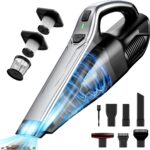 Car Vacuum Handheld Vacuum Cordless with Powerful Suction, Type-C Charge, 2 Suction Modes, 6-in-1 Portable Mini Vacuum for Home, Car, Office Desk, Keyboards