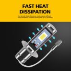 AUXLIGHT H3 LED Fog Light DRL Bulbs, 3000 Lumens Extremely Bright Bulbs Replacement for Cars, Trucks, 6000K Xenon White - Image 7