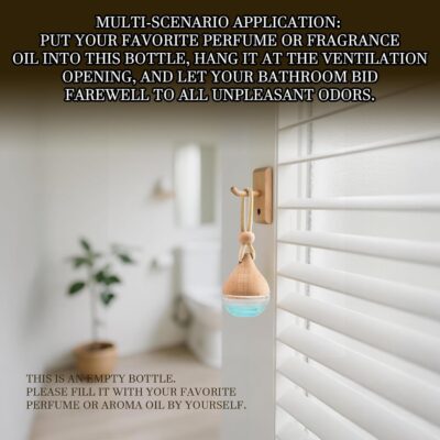 Refillable Car Air Freshener Hanging Diffuser, Empty Glass Bottle with Reed Sticks for Essential Oils, Car Scent Diffuser and Aromatherapy Pendant Decor for Women and Men, 2 Pack - Image 6