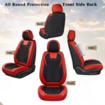 Coverado Car Seat Cover, Front Seat Cover, 2PCS Car Seat Protector, Seat Covers for Cars, Breathable Faux Leather Car Seat Cushion, Car Seat Protector, Red Car Seat Covers Winter Fit for Most Vehicles - Image 7