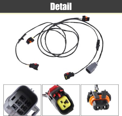 X AUTOHAUX 1 Set Front Fog Light Lamp Wiring Harness for Chrysler 300 2005 2006 2007 2009 2010 No.5059136AB Fog Light Adapter Harness - Image 4