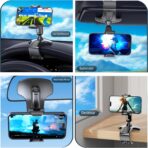Car Phone Holder Mount for Dashboard 360 Degree Rotation Multifunctional Cell Phone Clip Design Phone Mount Compatible with 4-7 inch Smartphones (Black) - Image 7