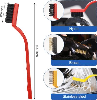 Auto Car Detailing Brush Set Car Interior Cleaning Kit Includes 3 Boar Hair Detail Brush,3 Wire Brush, 3 Air Vent Brush for Cleaning Car Interior Exterior, Dashboard Engines Leather Wheel - Image 7
