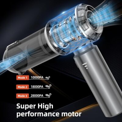 Handheld Vacuum Cleaner, 28000Pa 4 in 1 Handheld Vacuum Cordless, Brushless Motor, One-Touch Dust Removal, 3 Speeds Car Vacuum Cleaner Portable Cordless, Ideal for Office, Home, Kitchen, Car, Pet Hair - Image 6