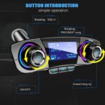Bluetooth FM Transmitter Handfrees-Calling Radio Adapter Car Kit with Dual USB Port MP3 Player Support TF Card USB Flash Drive - Image 6