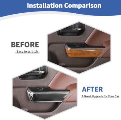 RT-TCZ for Chevy Silverado Chrome Inner Door Handle Panel Trim Cover for Chevrolet Silverado GMC Sierra 2014-2018 Chrome Interior Accessories 4pcs (Only for Crew Cab) - Image 3