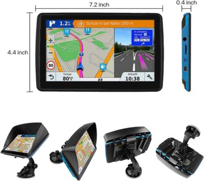 GPS Navigation for Car Truck - Navigation System 7 Inches Touchscreen Navigator with 2026 US/CA/MX Maps, Free Lifetime Updates for RV, Voice Guidance, Speed & Traffic Alerts, Custom Truck Routing - Image 3