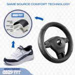 Skechers Steering Wheel Cover Contour Foam Cozy Fit, Leather Steering Wheel Covers,Universal Anti-Slip Fit 14" 1/2-15" Car Wheel Cover for Car Decor Gifts Fit Suvs,Vans,Sedans,Car,Trucks,Black - Image 2