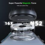 Esoulk [2026 Upgraded] Qi2 25W Fast Wireless Car Charger for Tesla Model 3/Y, Magnetic Phone Mount with Active Cooling Fan, Dashboard Screen Mount for iPhone & Android - Image 5