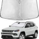 EcoNour Windshield Sunshade Compatible for Jeep Compass 2017-2023 2024 2025, Sun Visor for Front Windshield & Window Sun Shade Cover, UV Heat Blocker & Protector, Car Accessories