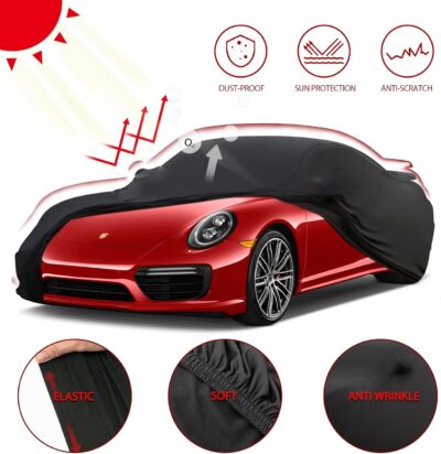 Indoor Car Cover for Porsche 911 928 718,Car Cover Indoor Soft for 911 with Storage Bag,Stretch Full Cover Protection for Auto Dust-Proof,Underground Garage,Car Show - Image 2