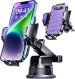 VANMASS [True Military-Grade] Car Phone Holder [Upgraded Suction & Clip] Cell Phone Mount for Dashboard Windshield Vent Truck Cradle Dash Stand for iPhone 16 Pro Max 15 14 13 12 Android, Purple