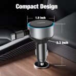 Retractable Car Charger USB C, 90W Phone Cigarette Lighter Adapter USB-C Fast Charging Plug Car Accessories for iPhone 17 16 15 Pro Max, iPad, Android, Built-in Type-C Cable, Gifts for Women Men - Image 8